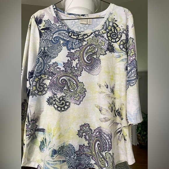 Zenergy by Choice women’s Mixed paisley Multi color, Details, pull on Tee - Picture 1 of 4